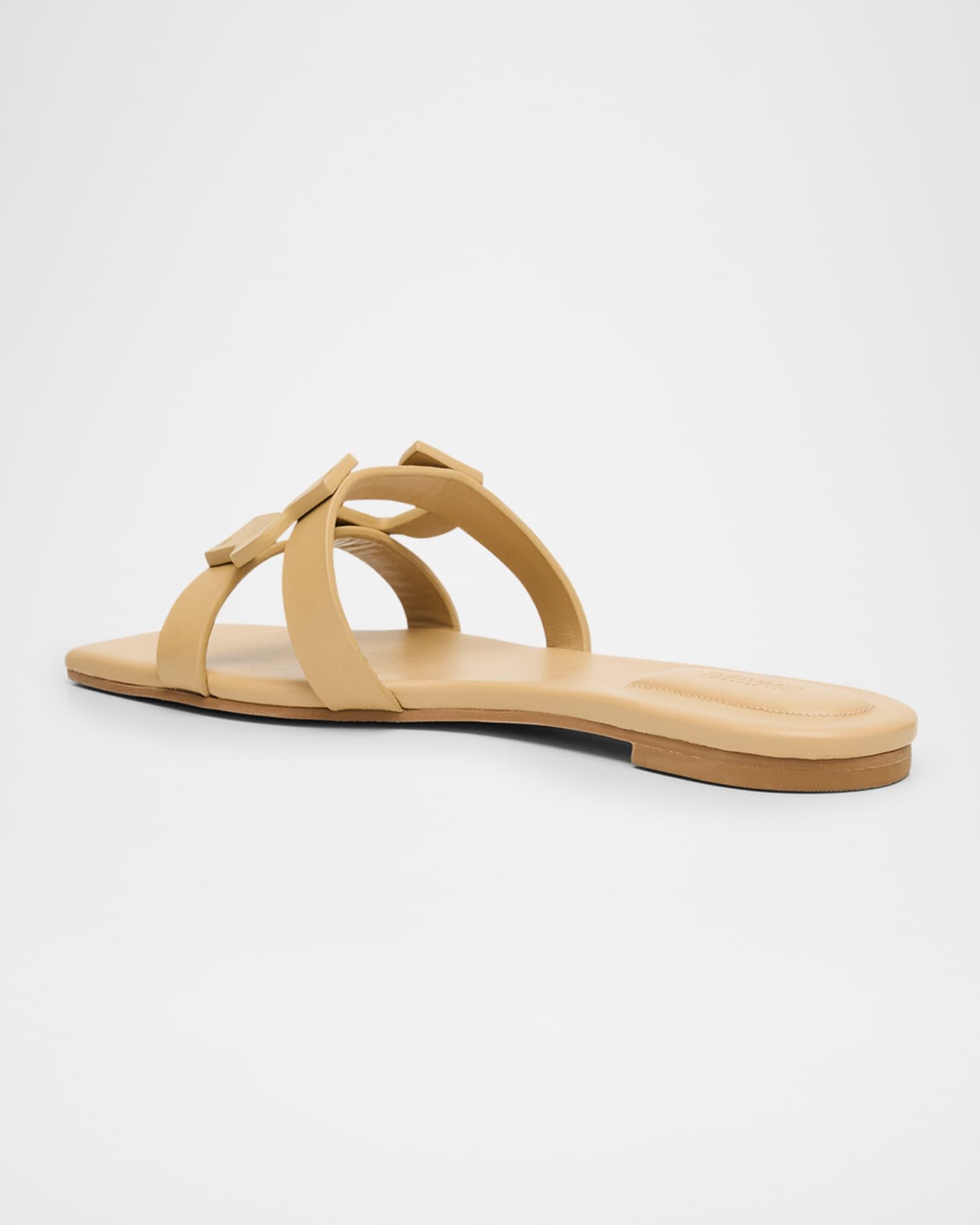 Leather Monogram Flat Slide Sandals Product Image