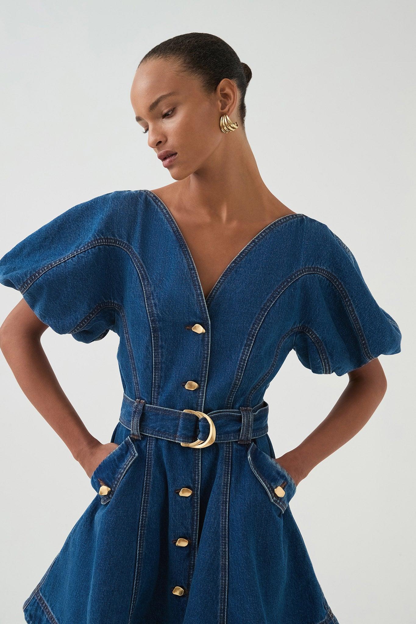Harper Denim Mini Dress Product Image