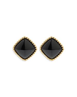 Capucine De Wulf Blandine Black Stud Earrings in 18K Gold Plate Product Image