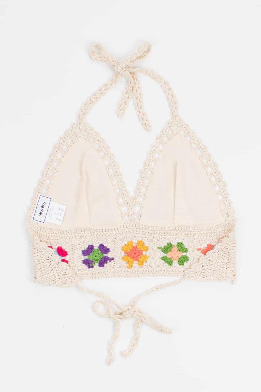 Crochet Flower Detail Tie Top Product Image