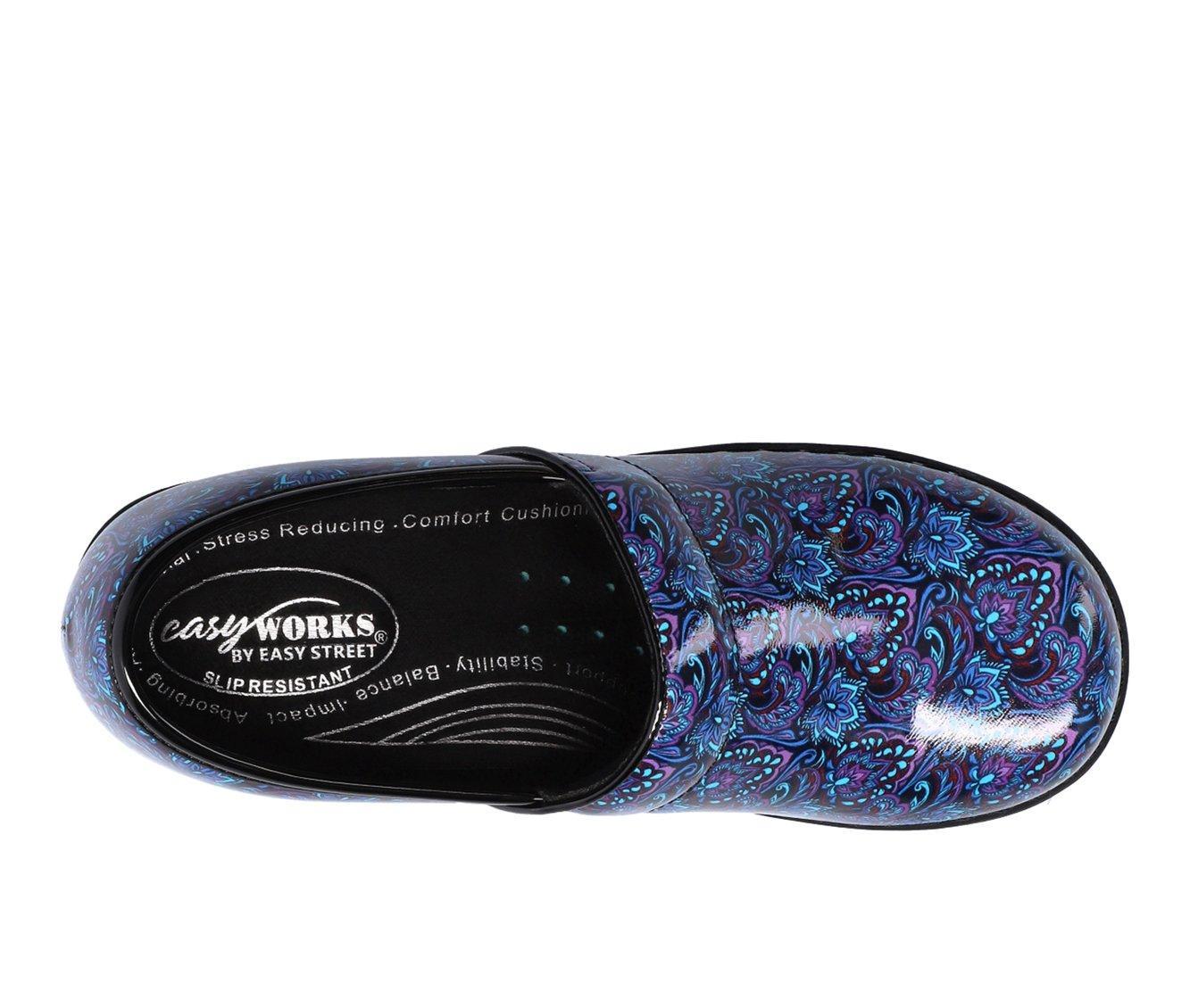 Women's Easy Works by Easy Street Lead Navy Paisley Slip-Resistant Clogs Product Image