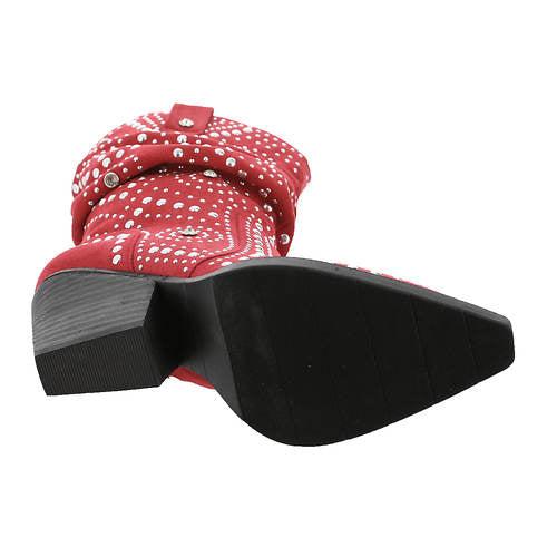 Stellar Red Studded Boots by Very G Product Image