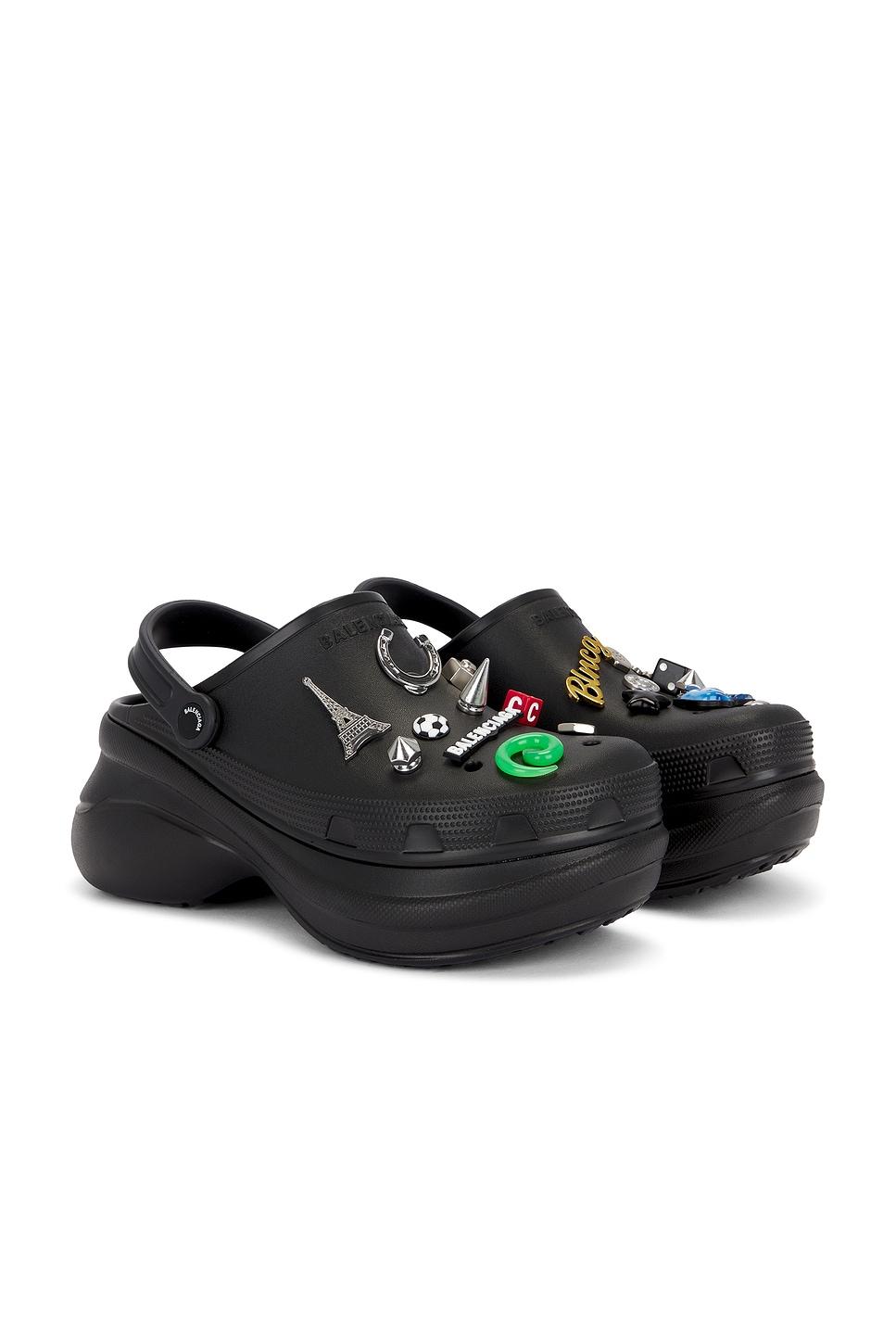 BALENCIAGA Platform Sandals Embellished Ventilation Holes In Black Product Image