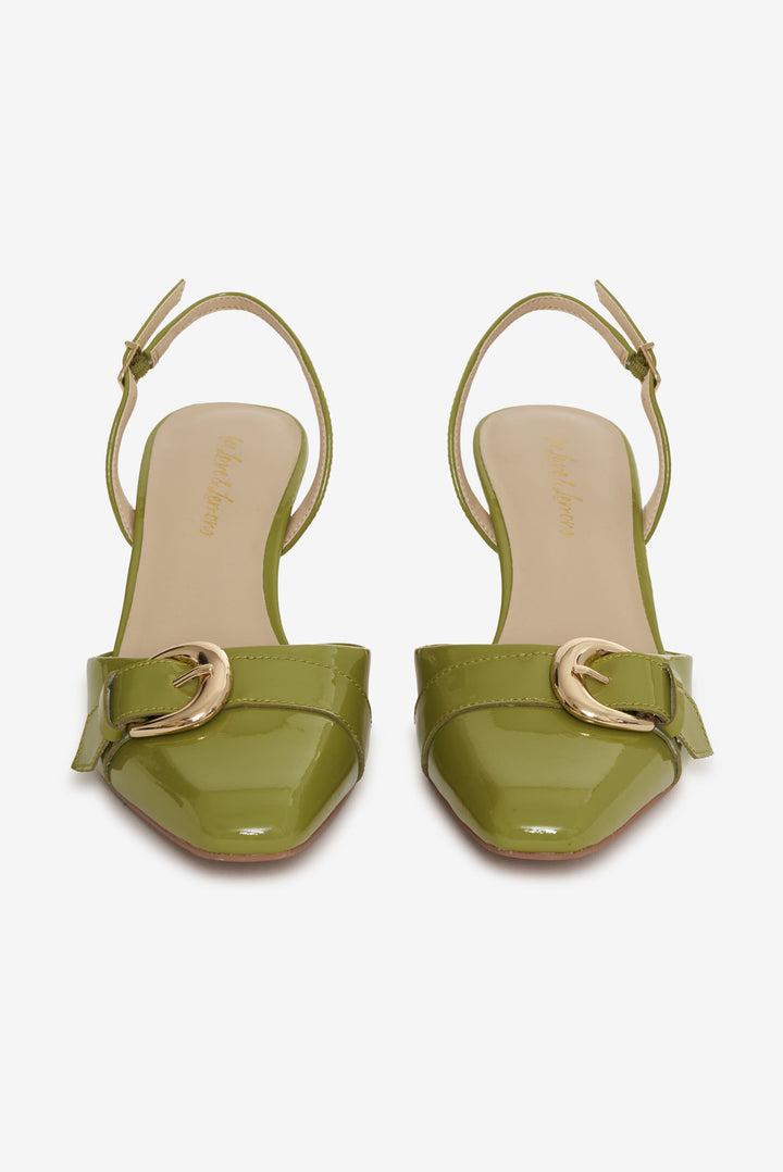 Marion Buckle Heel — Olive Product Image