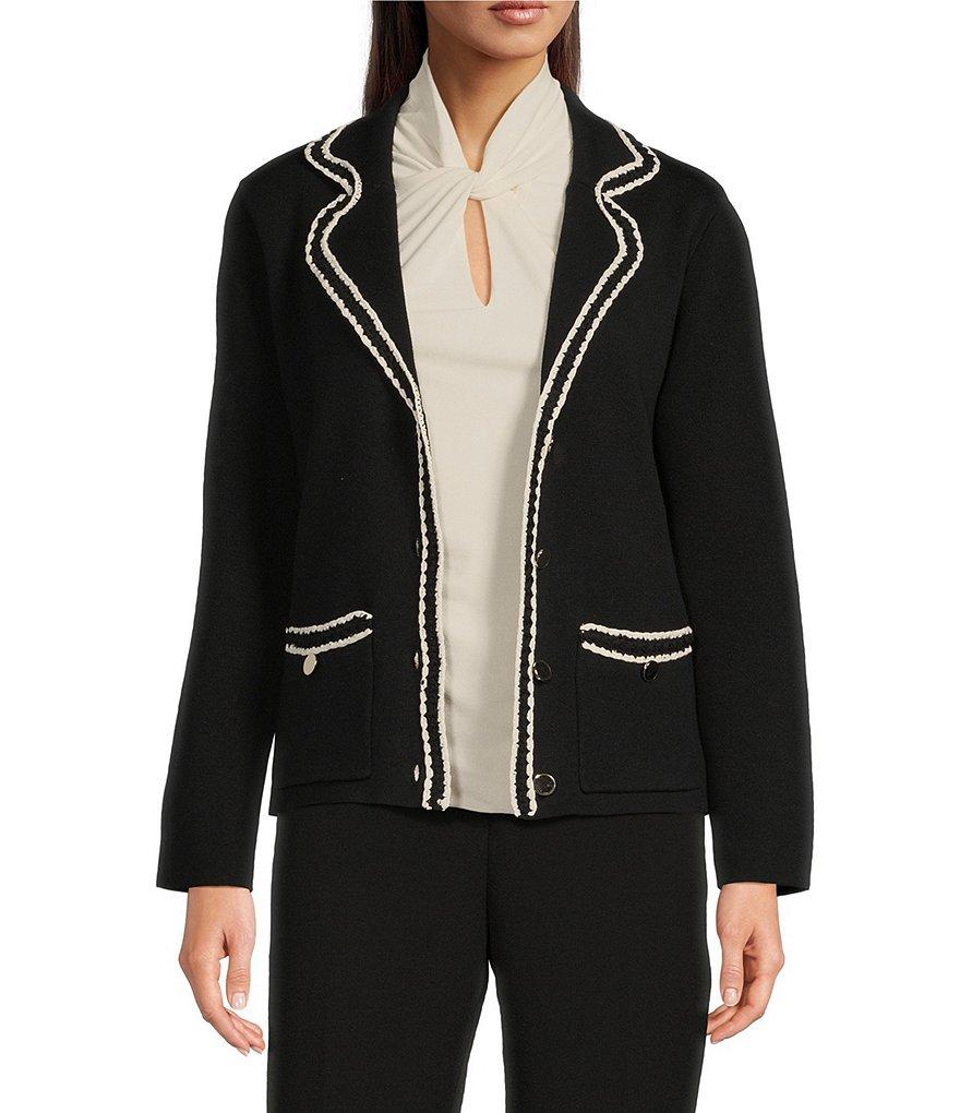 Anne Klein Braid Trim Notch Collar Blazer Product Image