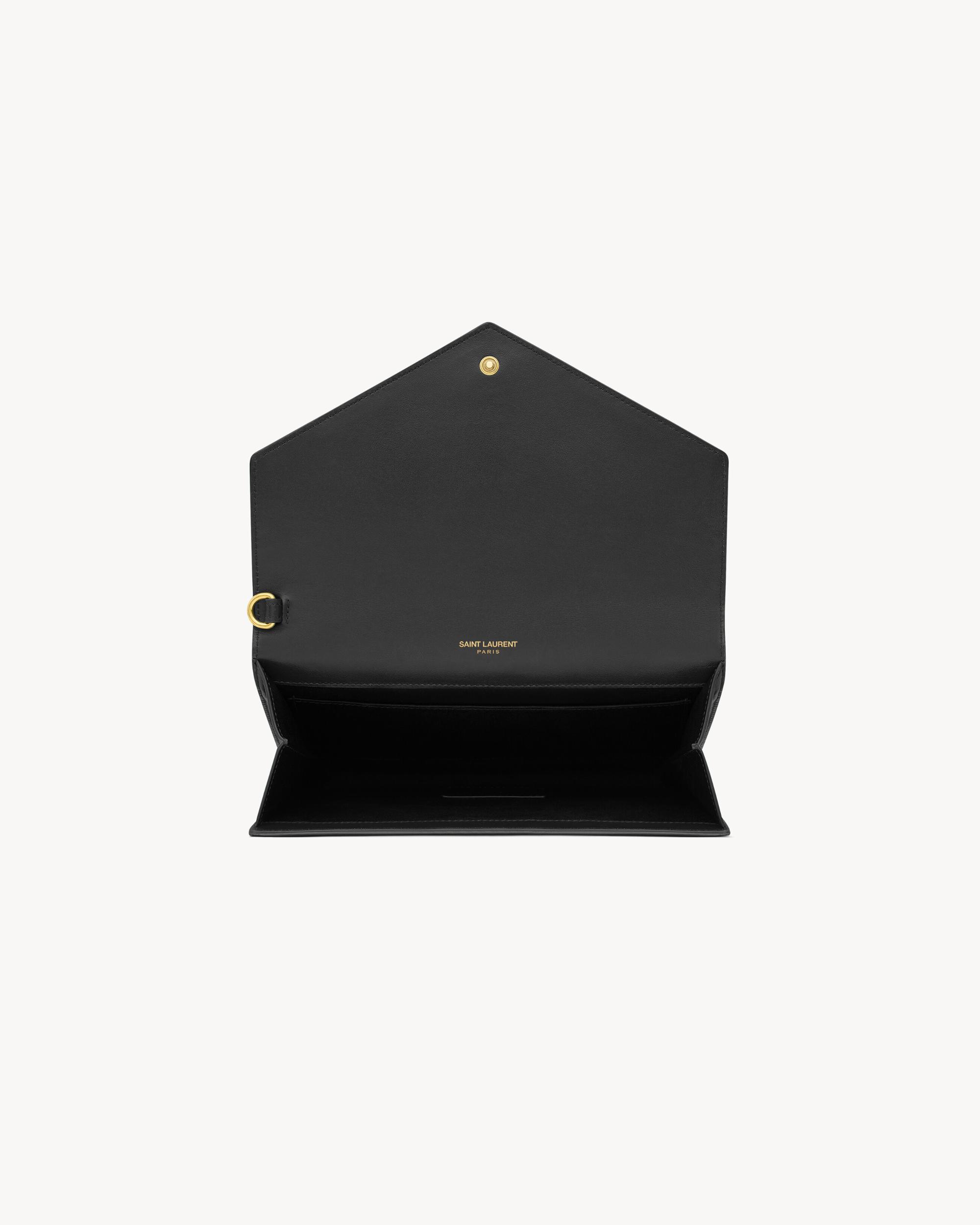 CASSANDRE flap pouch in crocodile-embossed shiny leather Product Image