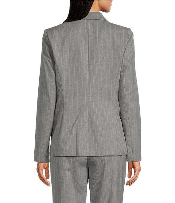 Calvin Klein Pinstripe Peak Lapel One-Button Jacket Product Image
