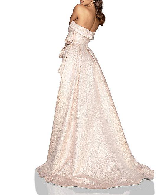 Terani Couture Embellished Metallic Strapless Sweetheart Neck Gown Product Image