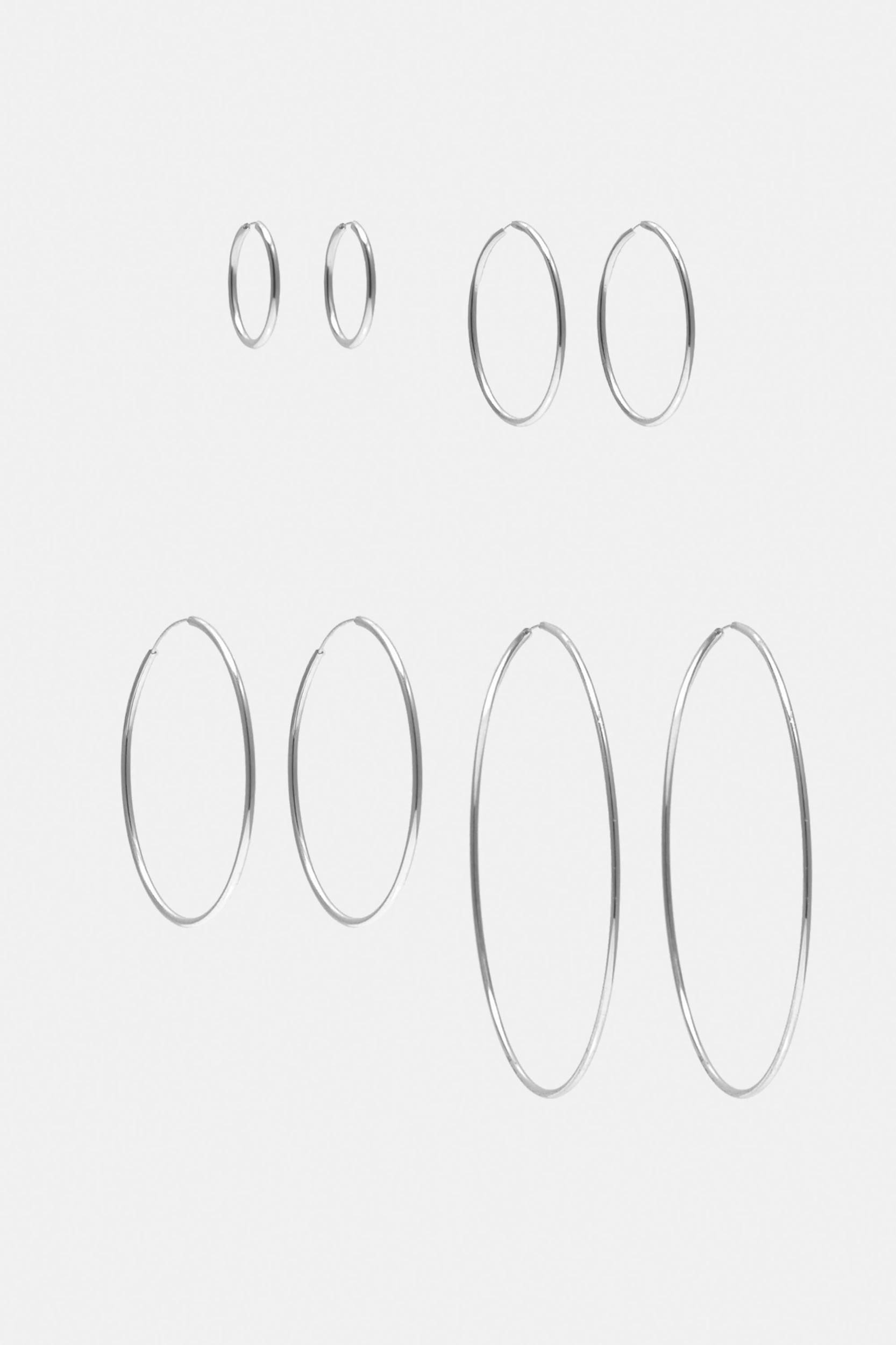 4-pack of thin hoop earrings Product Image