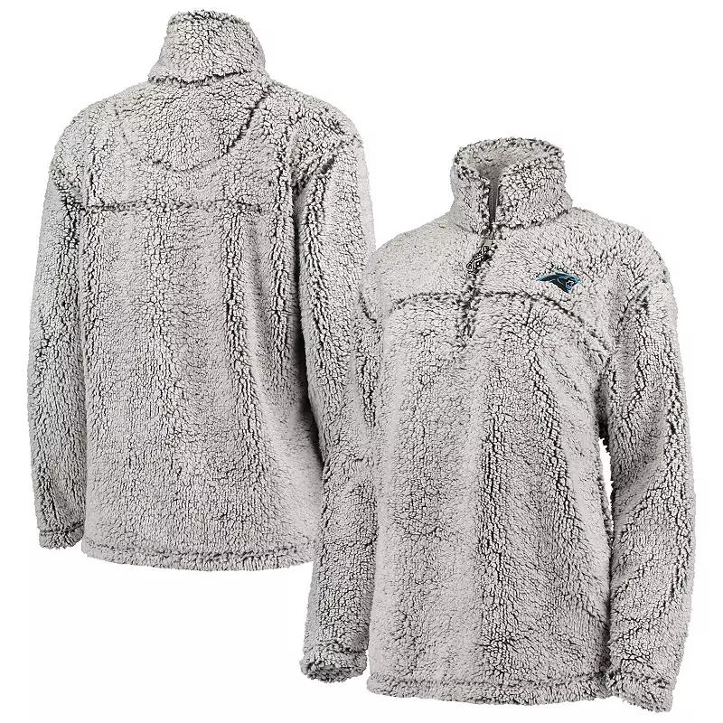 Women's Gray Green Bay Packers Sherpa Quarter-Zip Pullover Jacket,  Product Image