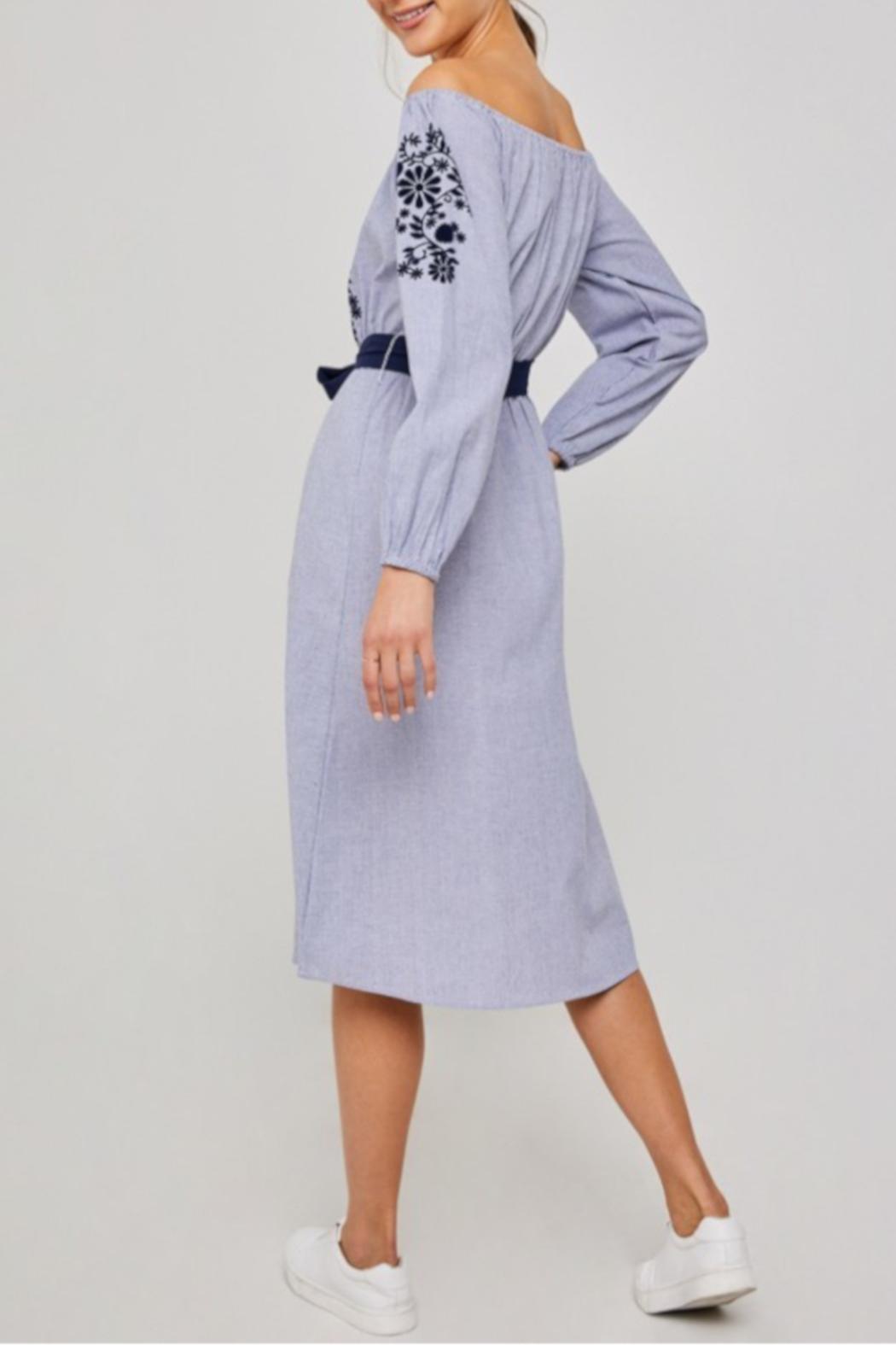 Blue Peasant Midi Dress Product Image