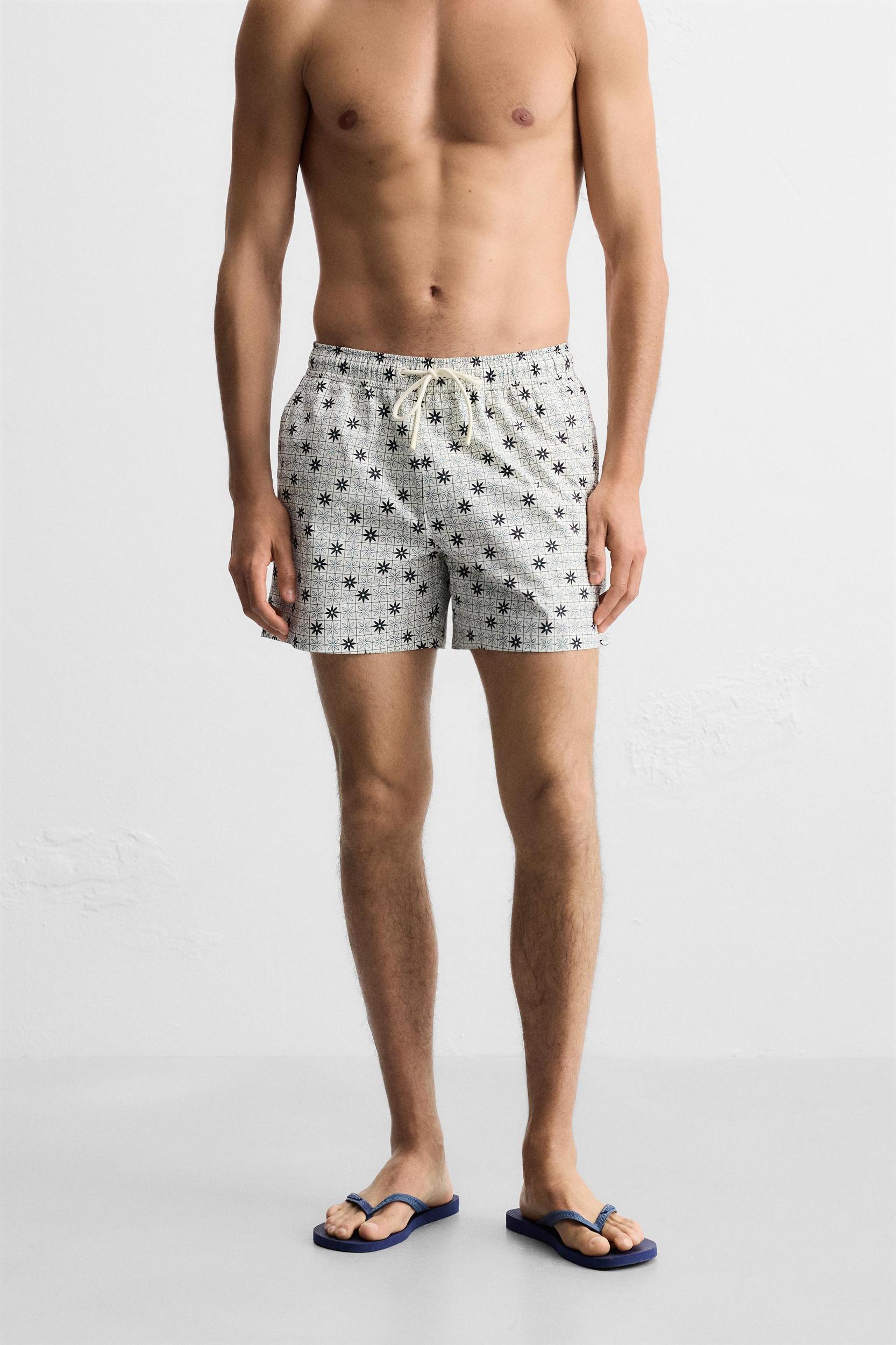 GEOMETRIC PRINT MID-LENGTH SWIMSUIT Product Image