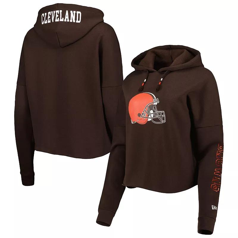 Women's New Era Brown Cleveland Browns Foil Sleeve Pullover Hoodie,  Product Image