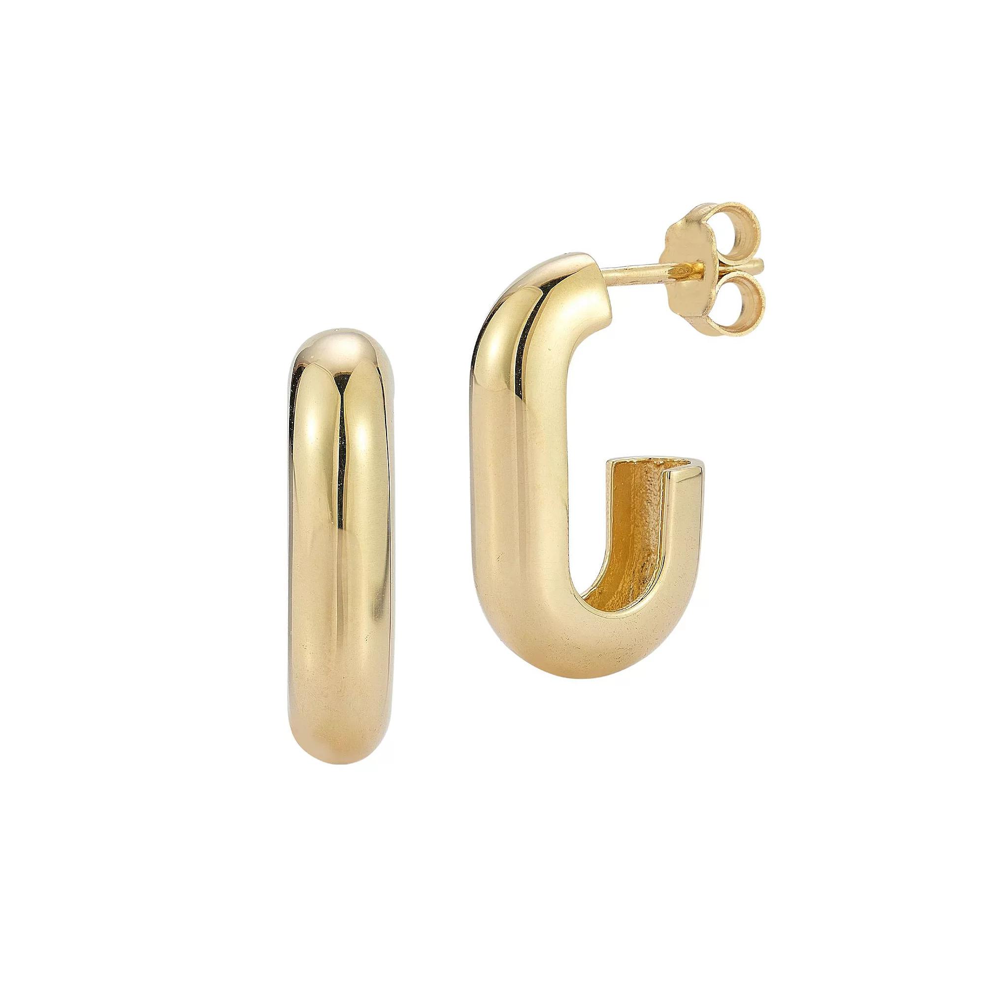 LUMINOR GOLD 14k Gold Chubby J Hoop Earrings, Women's Product Image