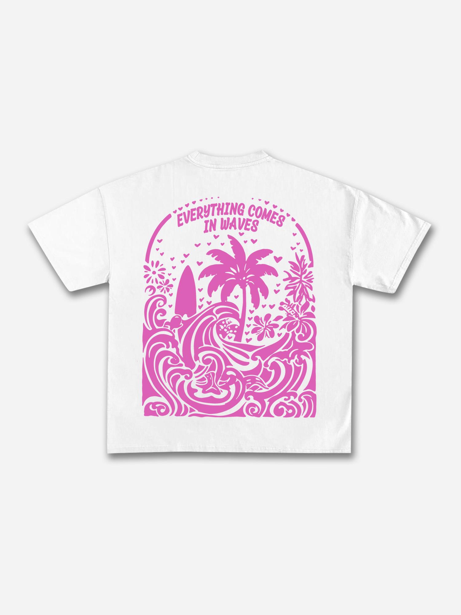 Sopula Everything Comes In Waves Casual Graphic Cotton T-shirt Product Image