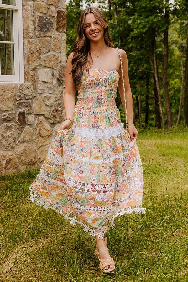 Meadow Views Smocked Floral Midi Dress Product Image