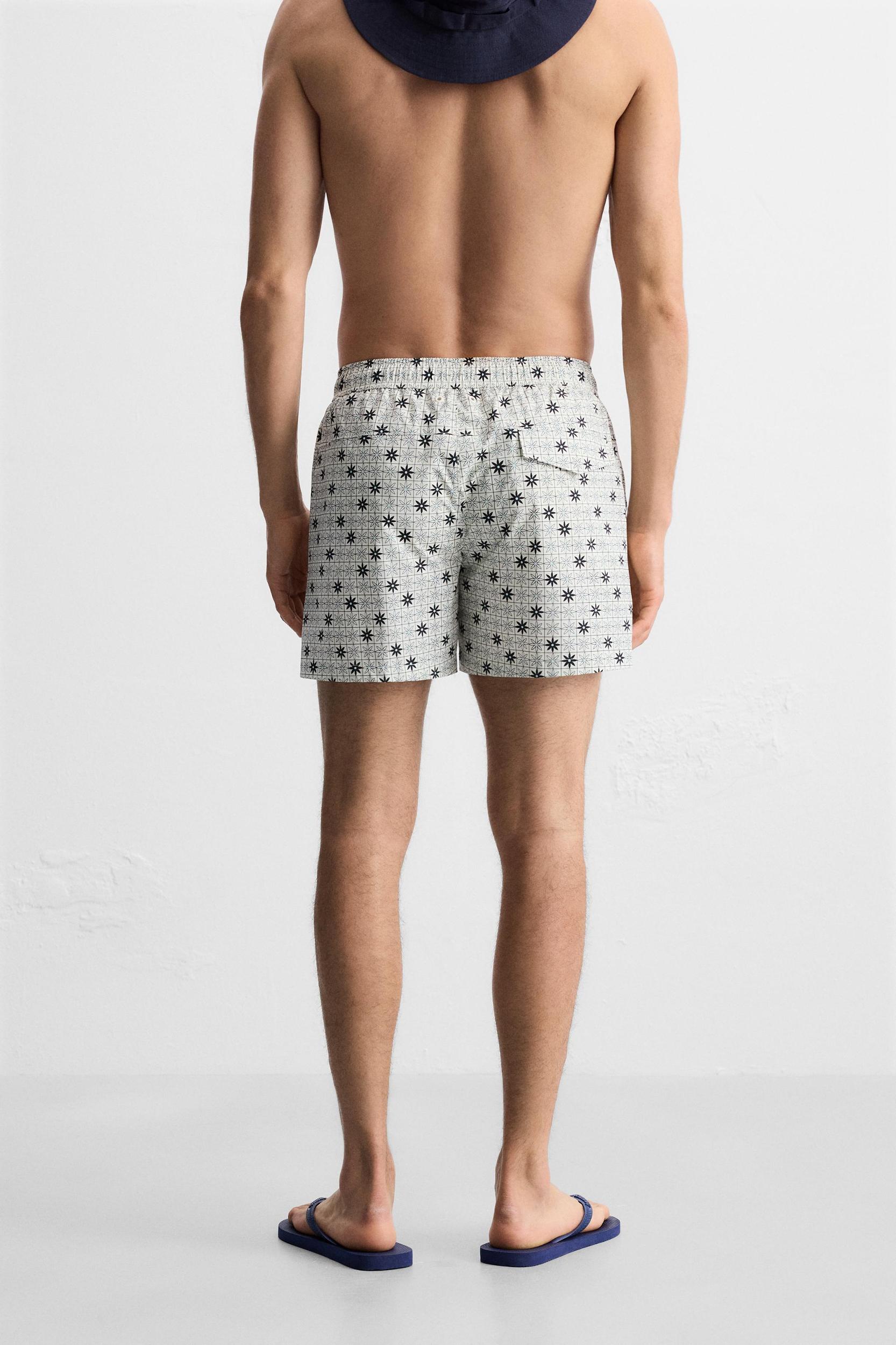 GEOMETRIC PRINT MID-LENGTH SWIMSUIT Product Image