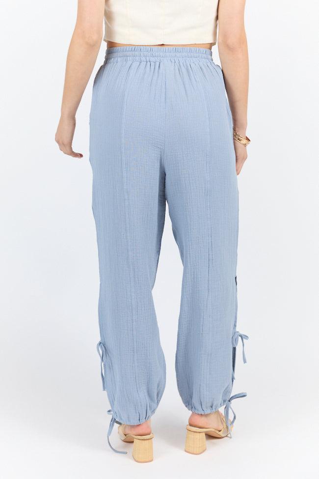 Sky High Blue Gauze Harem Pull On Pants FINAL SALE Product Image