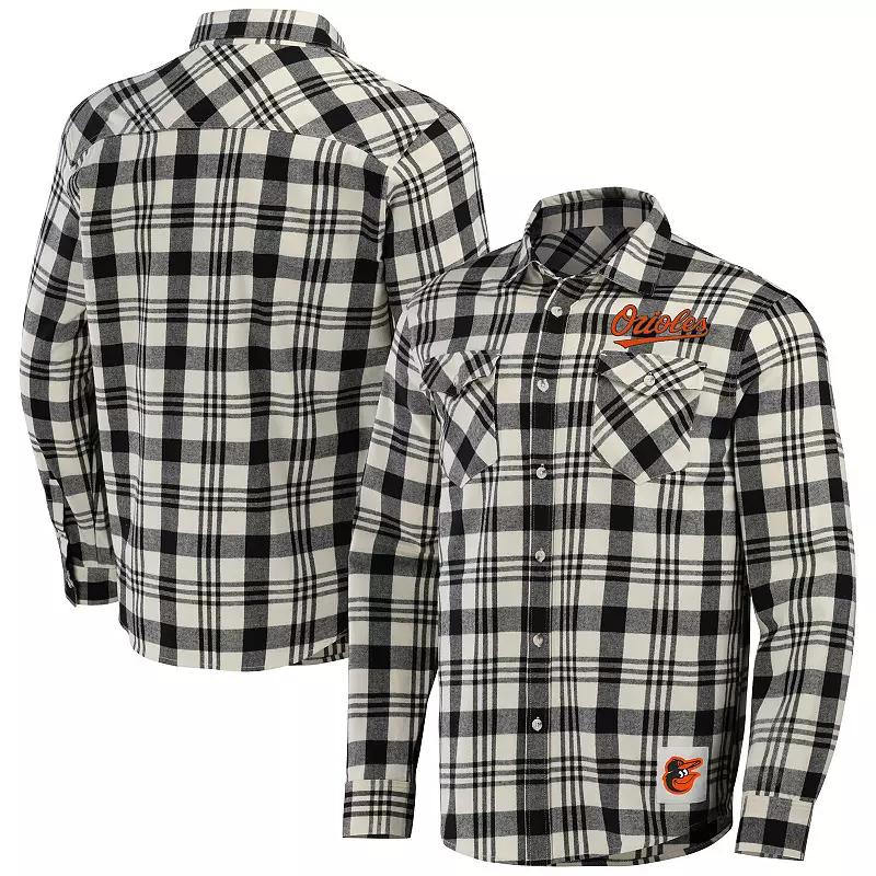 Men's Darius Rucker Collection by Fanatics Navy Detroit Tigers Plaid Flannel Button-Up Shirt, Size: Small, Blue Product Image