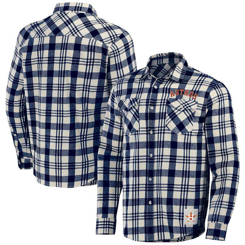 Men's Darius Rucker Collection by Fanatics Navy Detroit Tigers Plaid Flannel Button-Up Shirt, Size: Medium, Blue Product Image