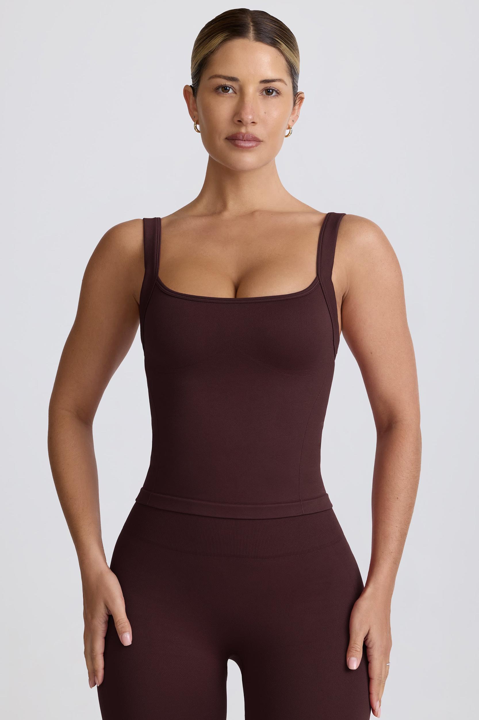 Super Sculpt Seamless Longline Tank Top in Black Product Image