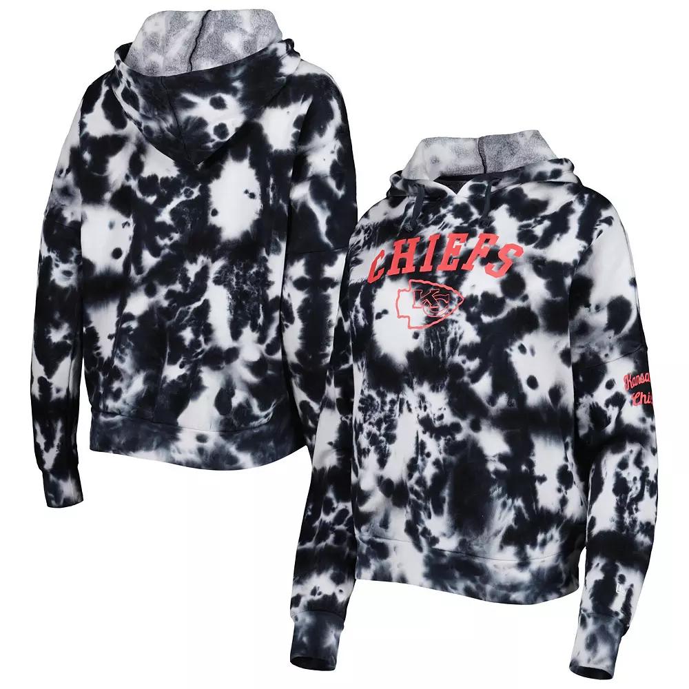 Women's New Era Black Kansas City Chiefs Cloud Dye Fleece Pullover Hoodie,  Product Image