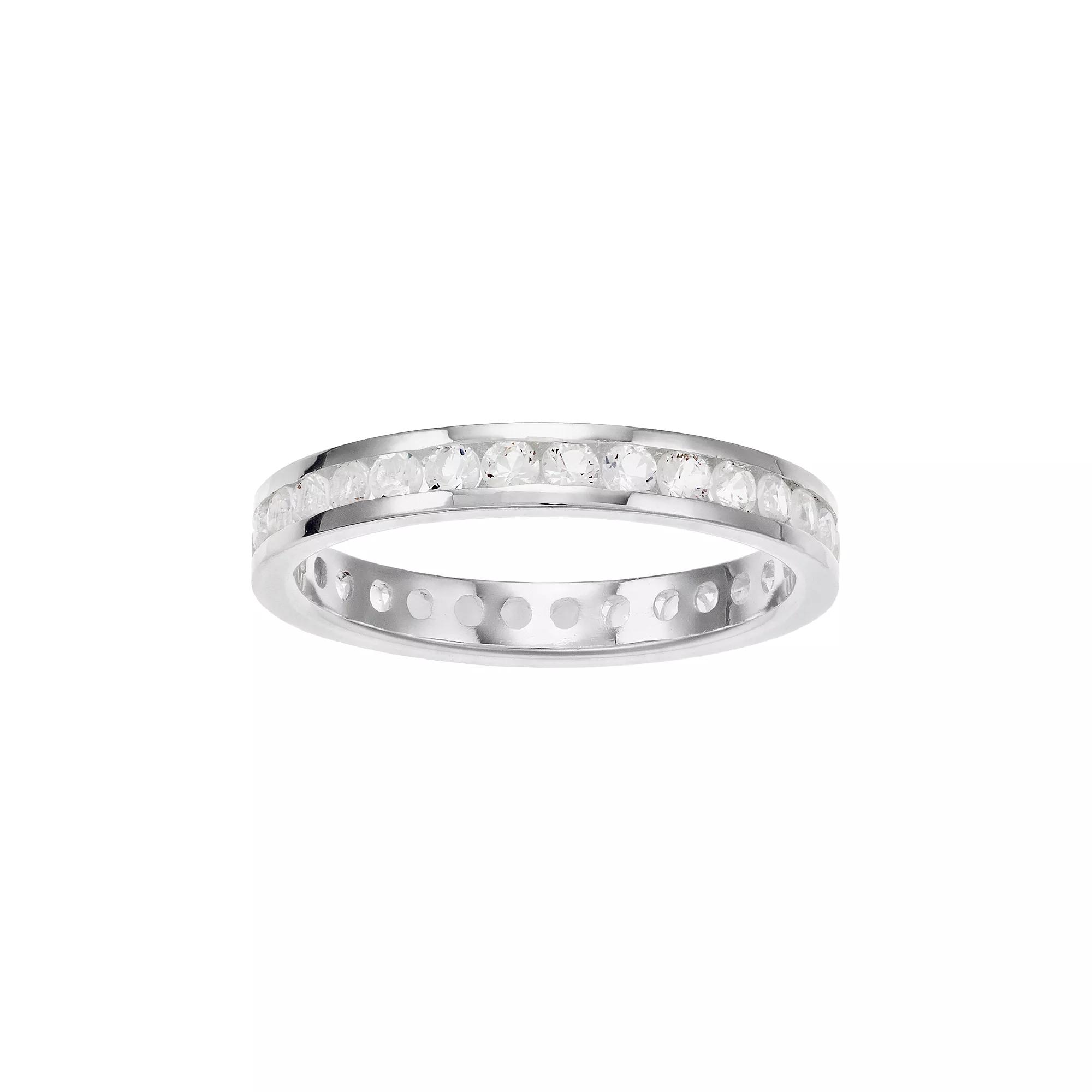 Traditions Jewelry Company Sterling Silver Channel-Set White Topaz Birthstone Ring, Women's,  Product Image