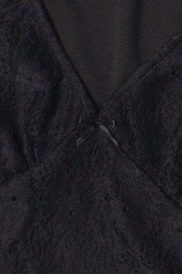 Bow Detail Lace V Neck Top Product Image