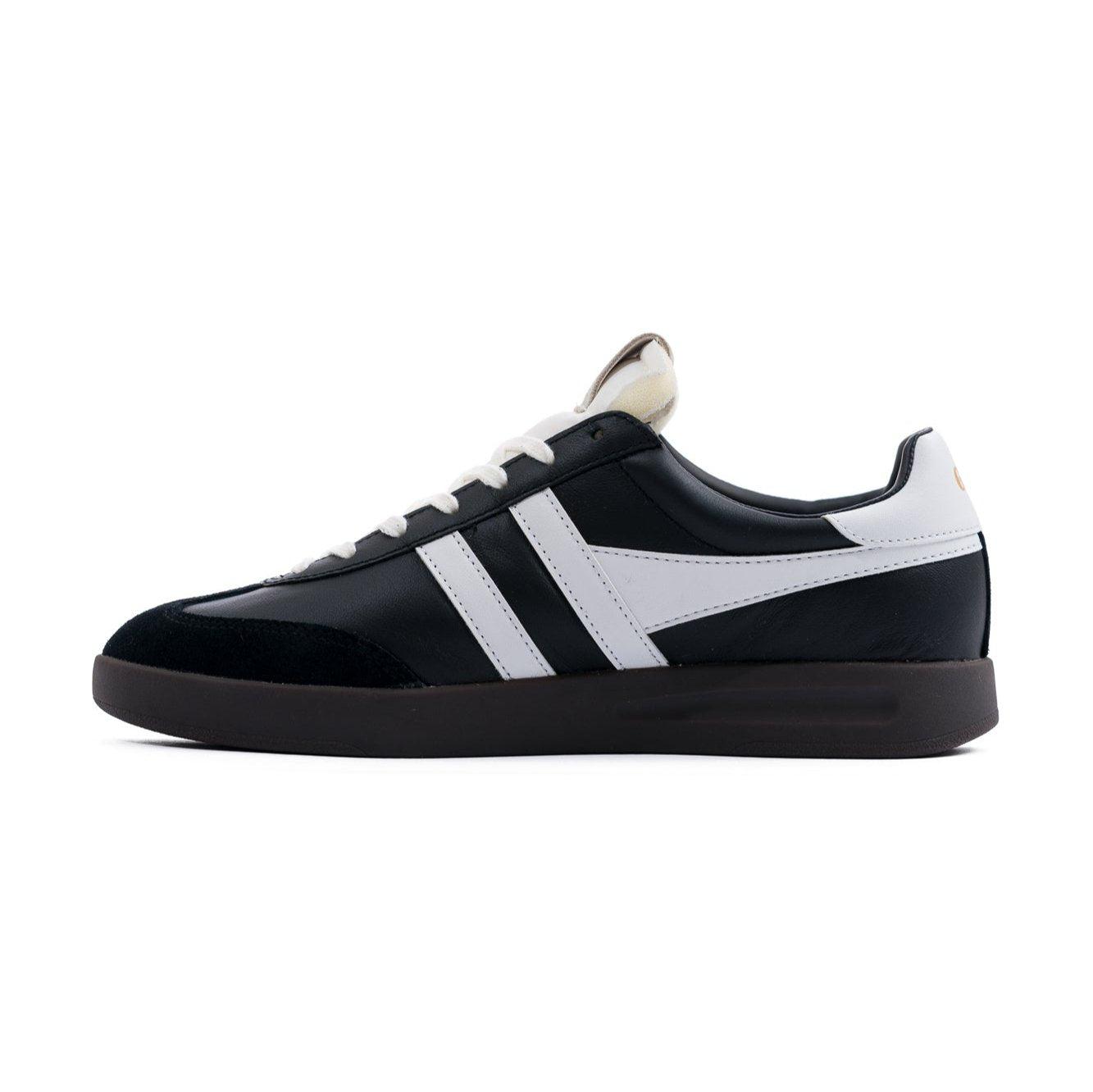 Gola Cyclone Men's Shoes - Leather Black/White/Dark Gum Product Image