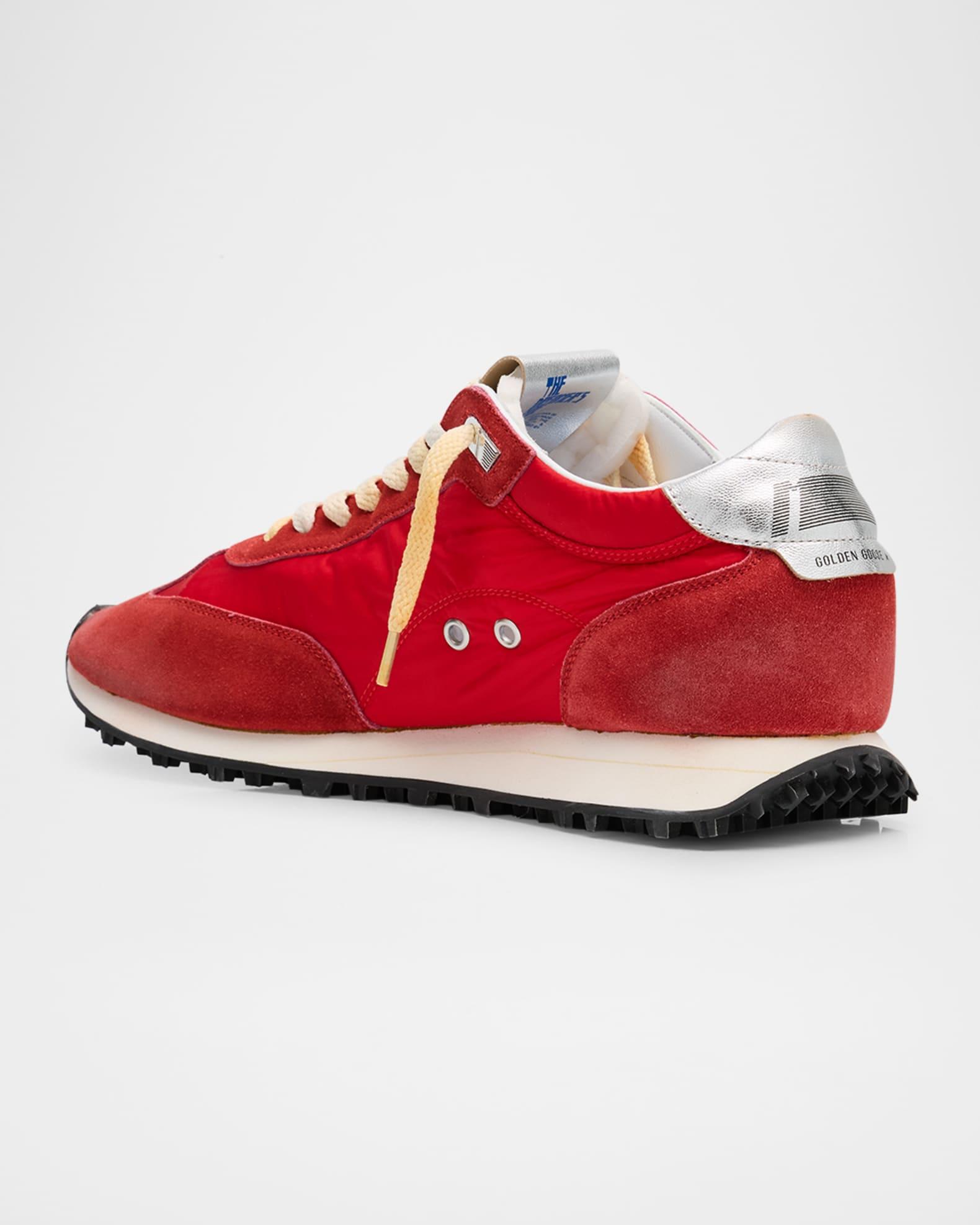 Men's Running Marathon Nylon and Suede Sneakers Product Image