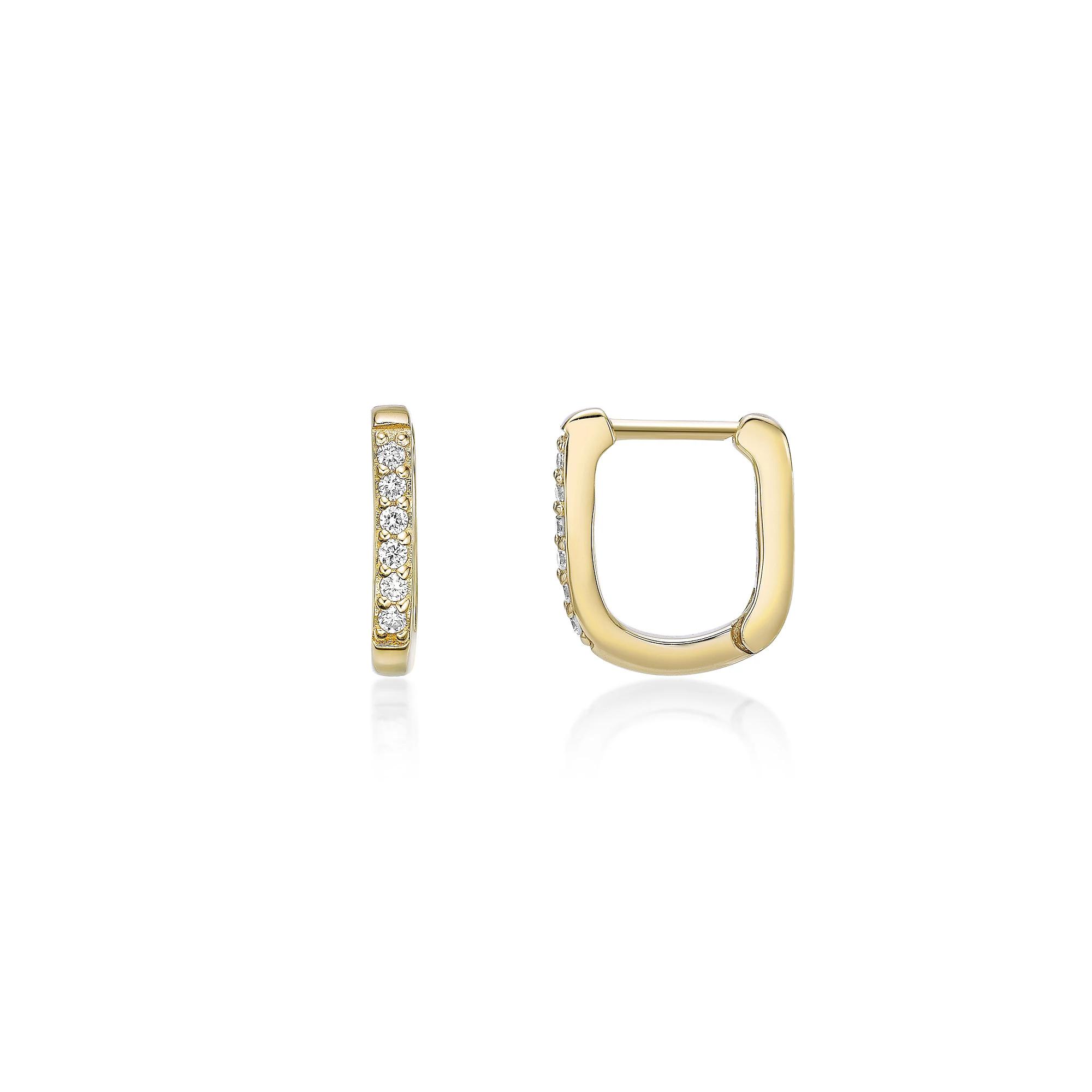 Gemminded 18k Gold Over Silver 1/10 Carat T.W. Lab-Grown Diamond Hoop Earrings, Women's, Gold Tone Product Image