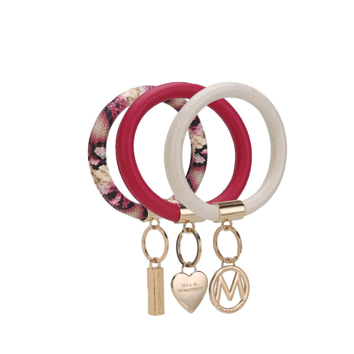 MKF Collection Women's Jasmine Bangle Bracelet Keyring Set Female Product Image