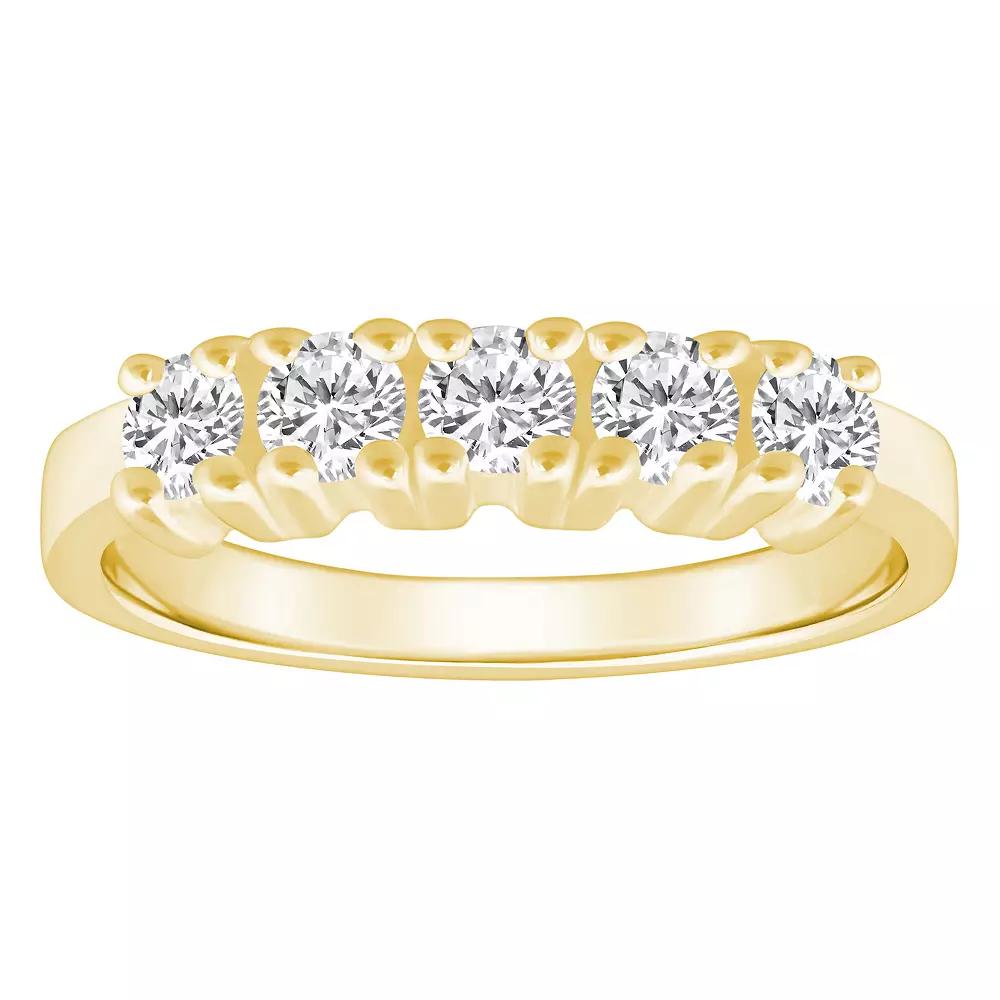 Alyson Layne 14k Gold 3/4 Carat T.W. Diamond 5-Stone Wedding Ring, Women's, Size: 6.50, Yellow Product Image
