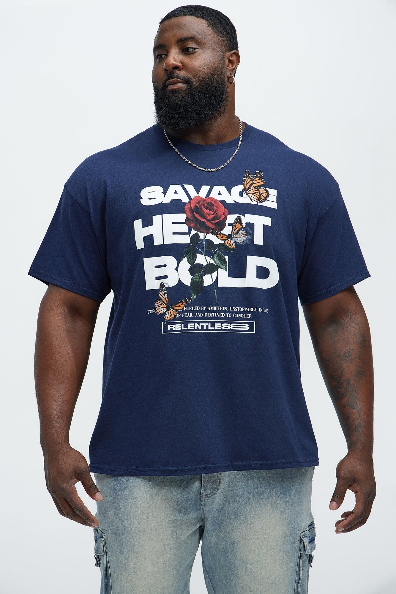 Savage Heart Bold Short Sleeve Tee - Navy Product Image