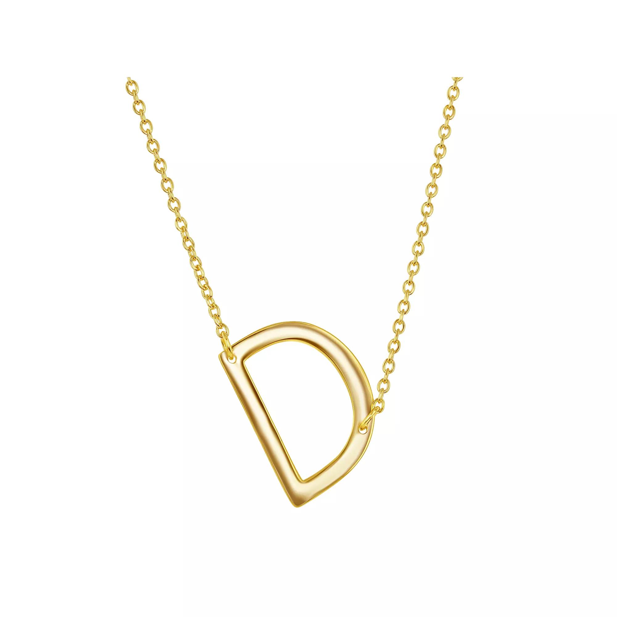 Sterling Silver Sideways Initial Necklace, Women's, Size: 16-18" ADJ, Gold Tone Z Product Image