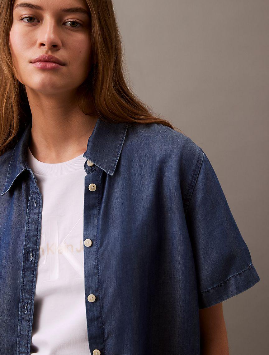 Lyocell Button-Down Short Sleeve Shirt Product Image