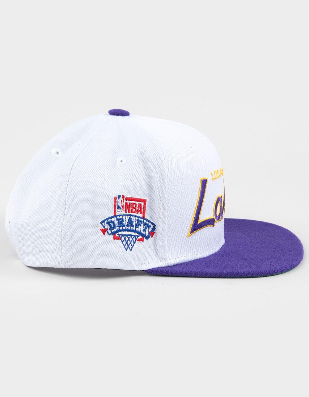 MITCHELL & NESS Los Angeles Lakers 94 Draft Snapback Hat - WHITE Product Image