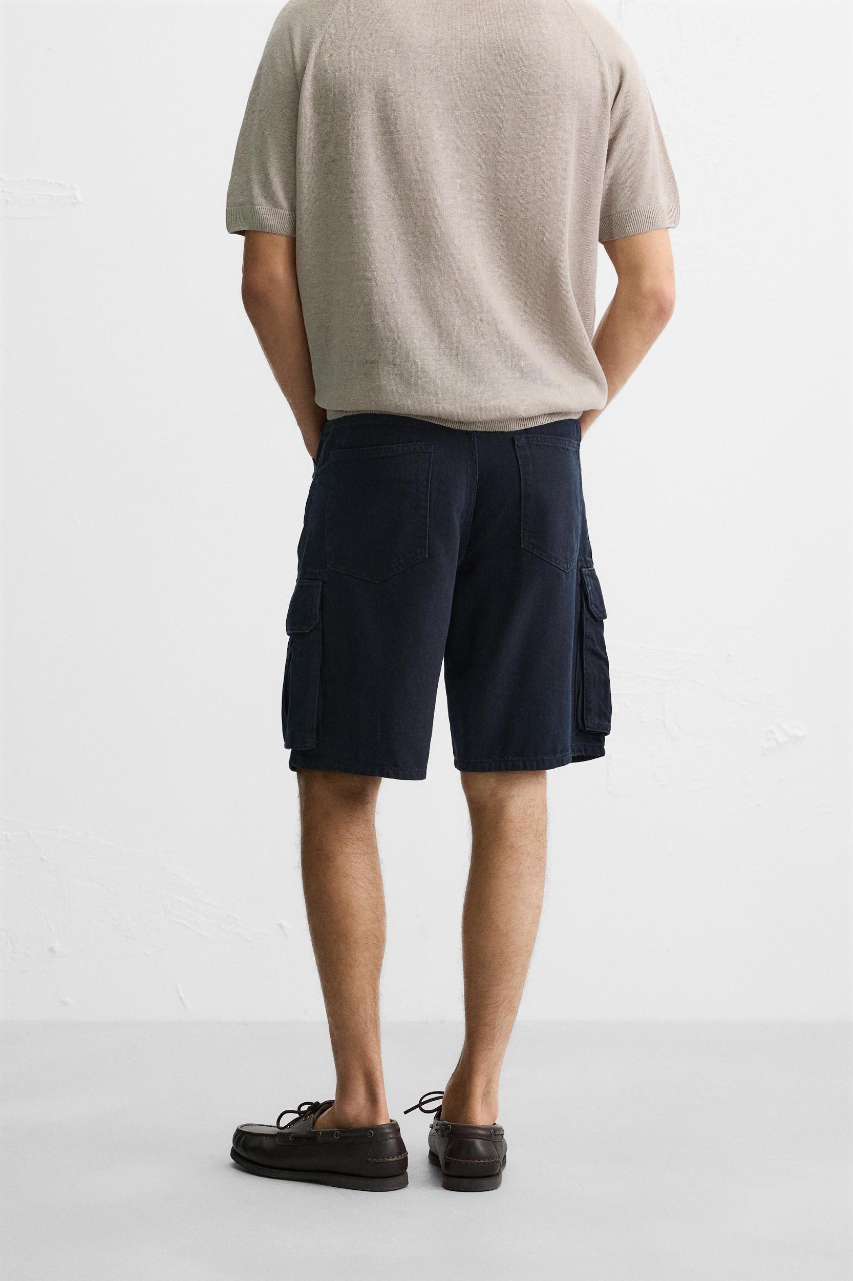 COTTON-LYOCELL CARGO SHORTS Product Image