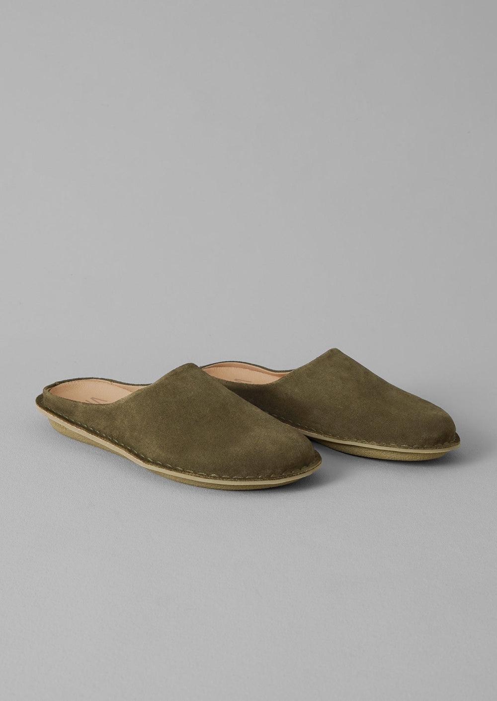 Vibae Roma Suede Mules | Olive Product Image