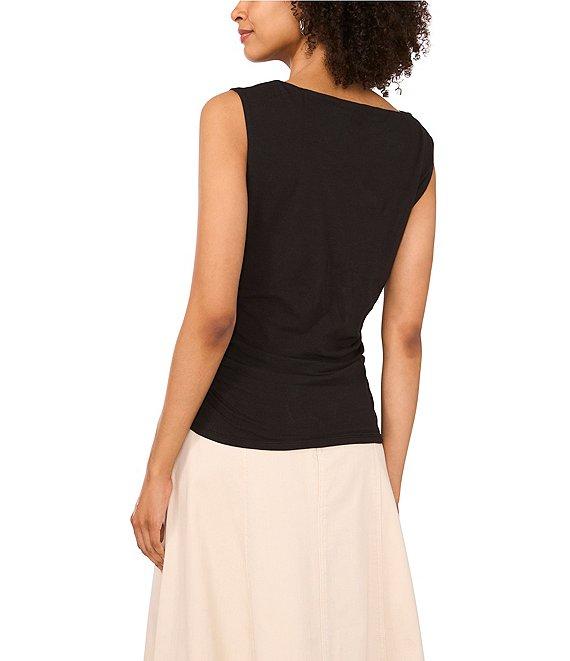 1. STATE Knit Boat Neck Sleeveless Ruched Top Product Image