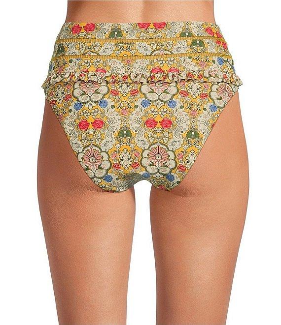 A Loves A Versailles Floral Ruffle High Waisted Swim Bottom Product Image