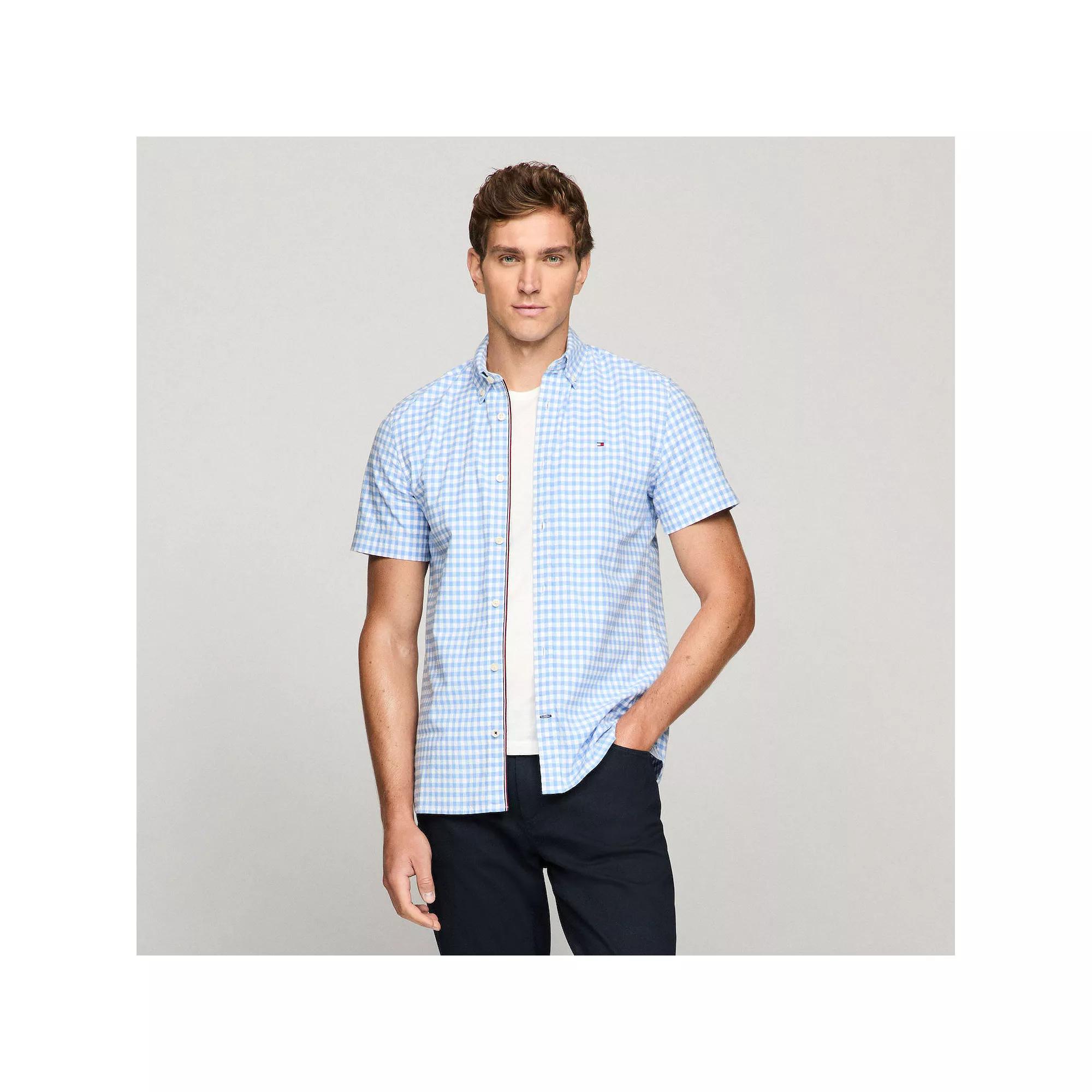 Men's Tommy Hilfiger Stretch Oxford Short Sleeve Shirt,  Product Image