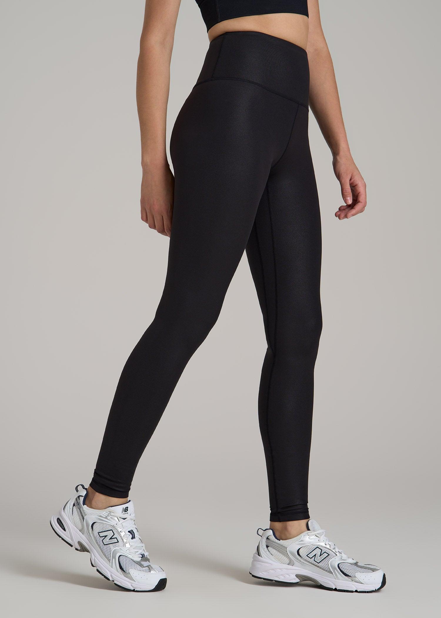 Balance High-Rise Leggings for Tall Women in Black Shine Female Product Image