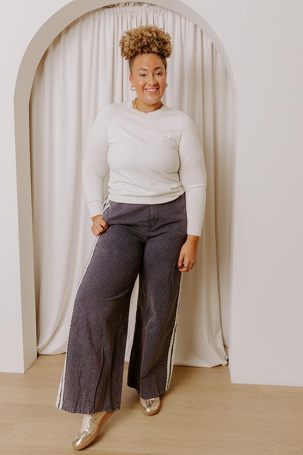 Breezy Chic Knit Sweater Top in Ivory Curves Product Image