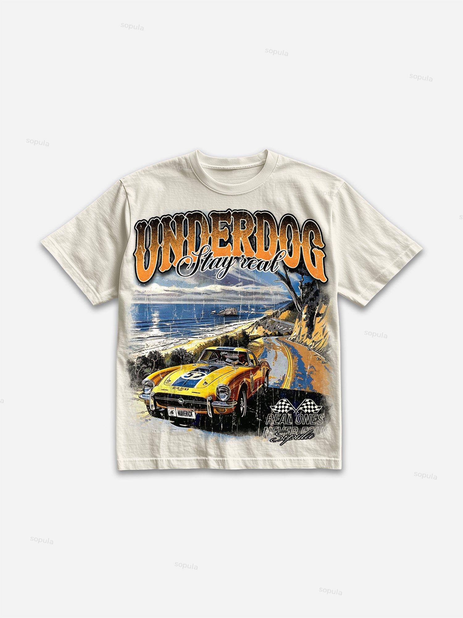 Underdog Old Vintage Racing Graphic Cotton T-shirt Product Image