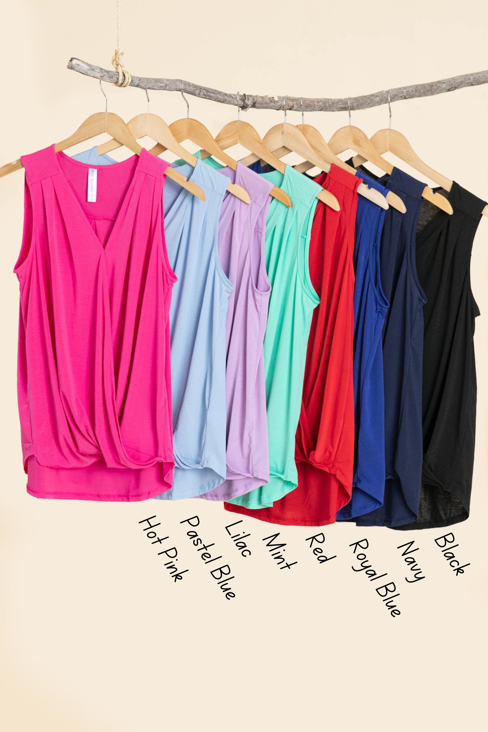 Surplice Wrinkle Free Tank Top Product Image