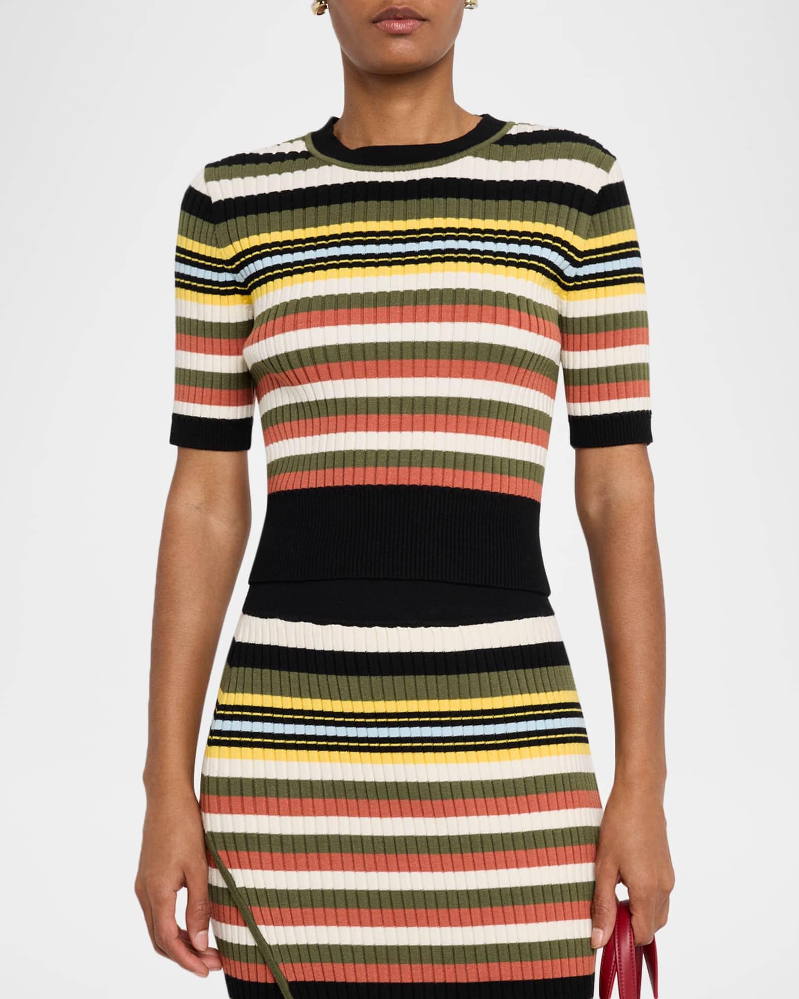 Nyla Striped Short-Sleeve Sweater Product Image