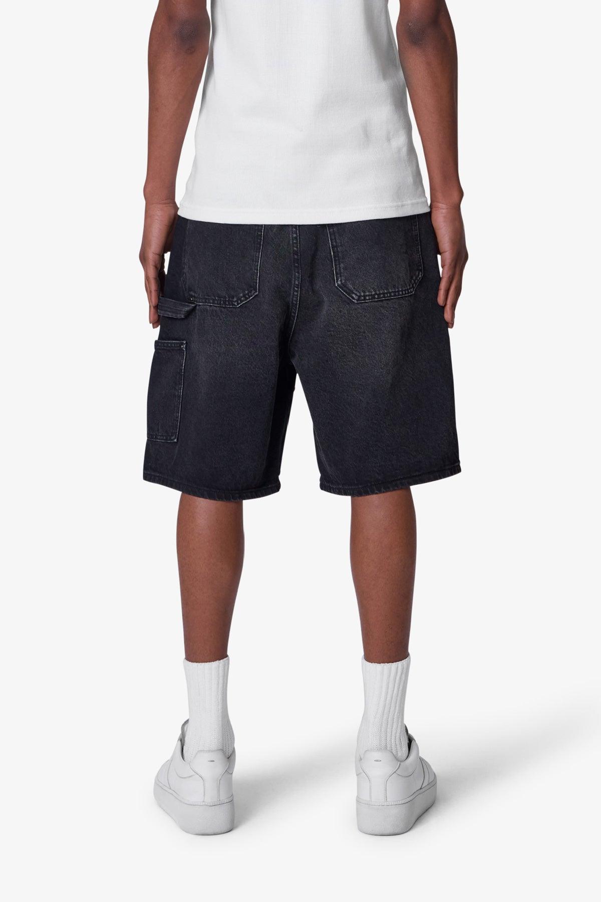 Western Jewel Denim Shorts - Washed Black Product Image