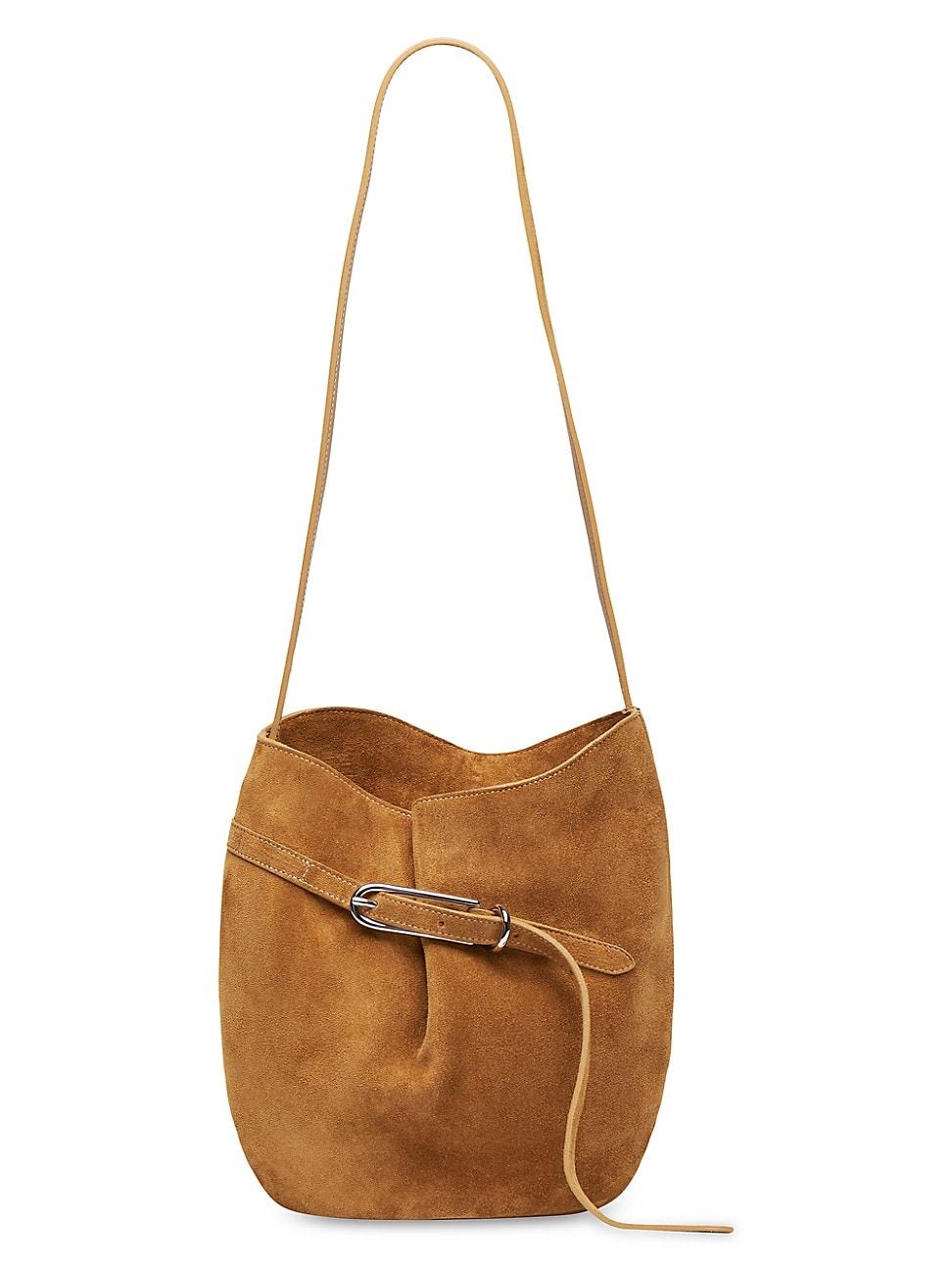 Womens Belted Suede Bucket Bag Product Image