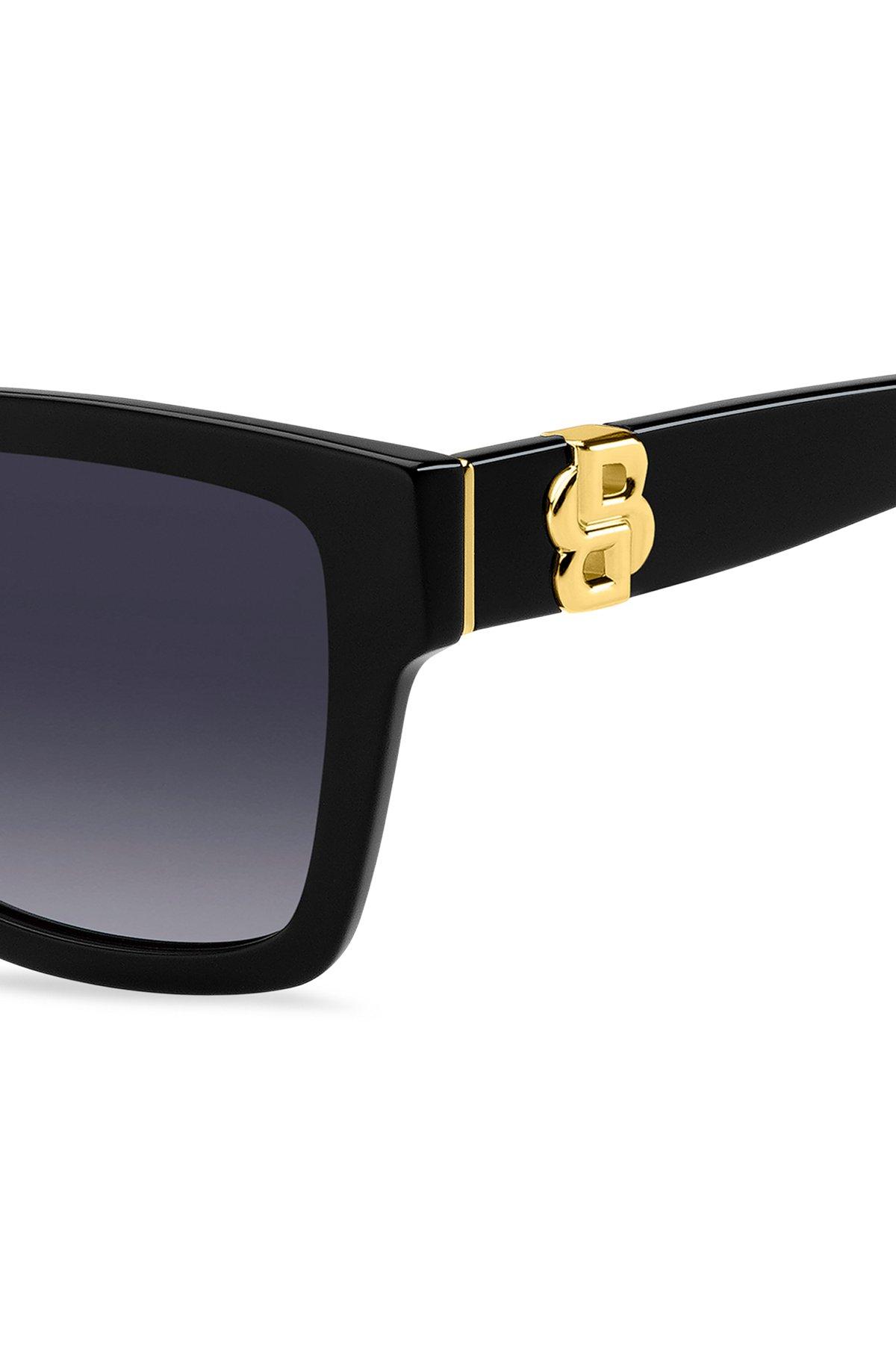 Black-acetate sunglasses with gold-tone Double B monograms Product Image